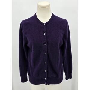 Lands’ End 100% Cashmere Cardigan – Smoked Grape/Plum